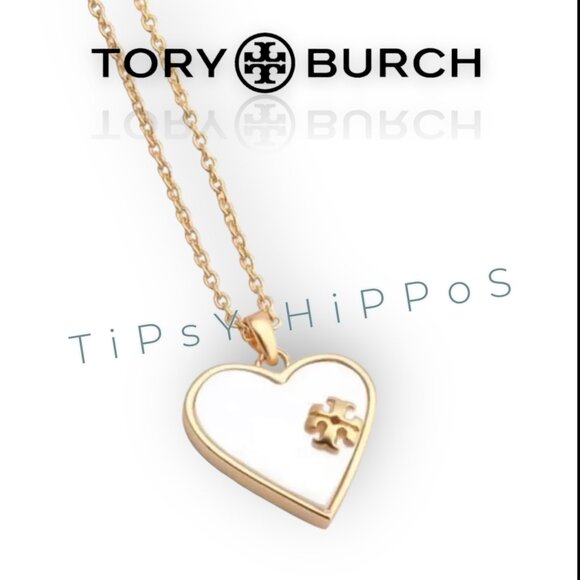 Tory Burch Mother of Pearl HeartEarrings & Necklace - Picture 4 of 7